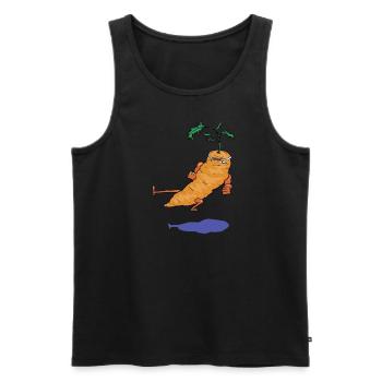 Karate Carrott, Karate Carrot - Men's Premium Organic Tank Top - black - Front - Michal (187cm)