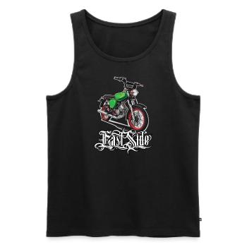 S51 (grün) // Illustration - Männer Premium Bio Tank Top - Schwarz - Vorne - AI Model Male 178 light (178cm)