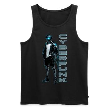 Cyberpunk Teen Neon in Japanese anime style - Men's Premium Organic Tank Top - black - Front - Michal (187cm)