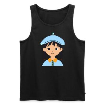 Écolière Fille - Débardeur bio Premium Homme - noir - Devant - Michal (187cm)