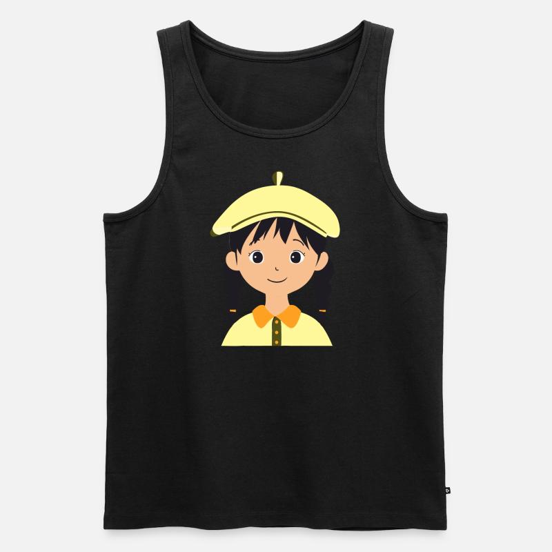 Mädchen niedlich - Männer Premium Bio Tank Top - Schwarz