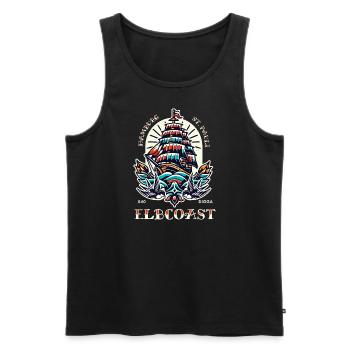 Elbcoast Sailors Tattoo - Männer Premium Bio Tank Top - Schwarz - Vorne - AI Model Male 178 light (178cm)