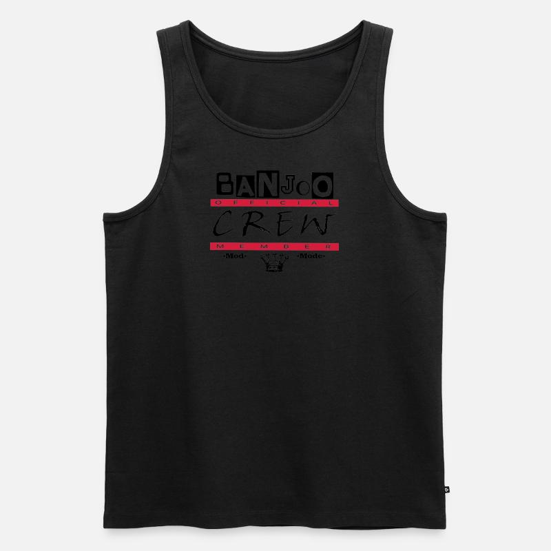 Banjoo Crew Moderator Design - Männer Premium Bio Tank Top - Schwarz