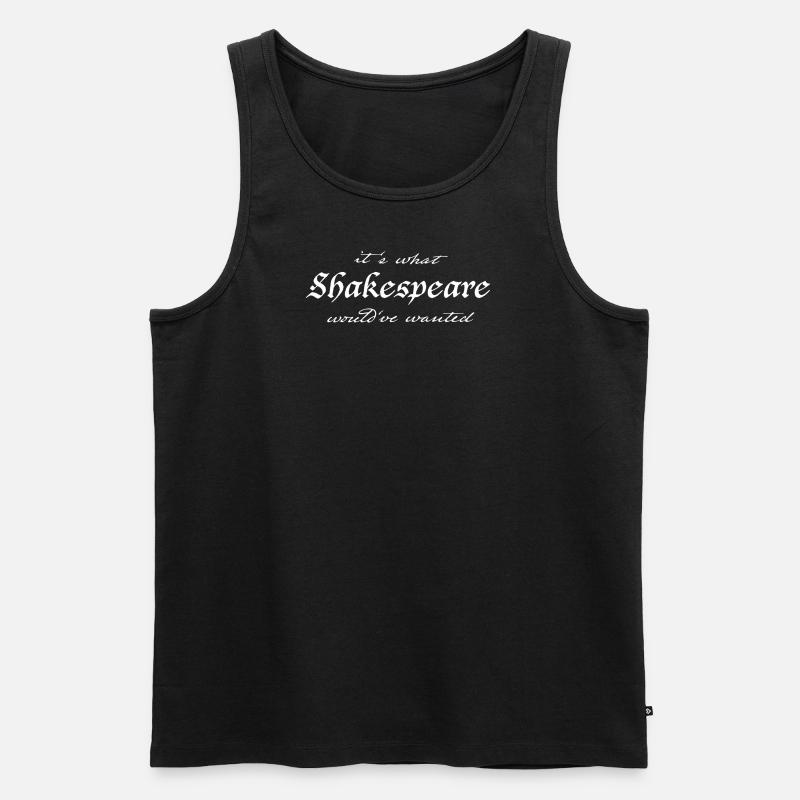 Shakespeare Text - Männer Premium Bio Tank Top - Schwarz