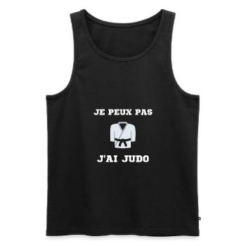 Je peux pas j'ai Judo Judoka Ceinture Noir Sport - Débardeur bio Premium Homme - noir - Devant - Michal (187cm)
