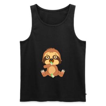 Baby Faultier - Männer Premium Bio Tank Top - Schwarz - Vorne - Michal (187cm)