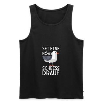 Möwe Scheiß drauf Meer Ostsee Nordsee - Männer Premium Bio Tank Top - Schwarz - Vorne - Michal (187cm)