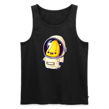 Banana Astronaut Cosmonaut - Men's Premium Organic Tank Top - black - Front - Michal (187cm)