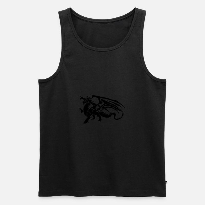 Drache am Boden - Männer Premium Bio Tank Top - Schwarz