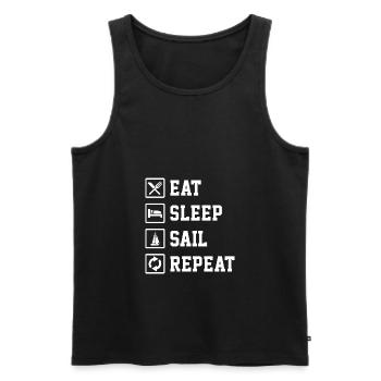 Eat Sleep Sail Repeat Sailor Skipper Captain Sailb - Männer Premium Bio Tank Top - Schwarz - Vorne - Michal (187cm)