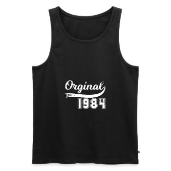 Vintage Original since 1984 Anniversaire Retro - Débardeur bio Premium Homme - noir - Devant - Michal (187cm)