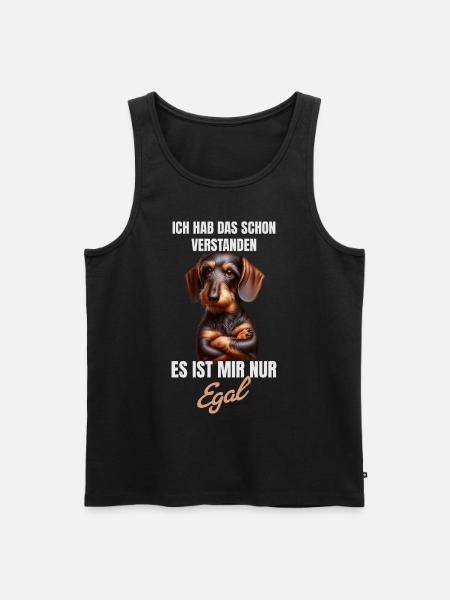 Schon verstanden, es ist mir nur egal Dackel - Männer Premium Bio Tank Top - Schwarz