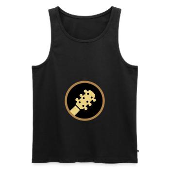 ★ Designfarben änderbar ★ Kopf einer Gitarre Kreis - Männer Premium Bio Tank Top - Schwarz - Vorne - AI Model Male 178 light (178cm)