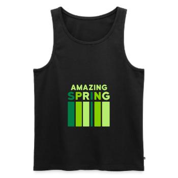 Amazing Spring (bar) - Débardeur bio Premium Homme - noir - Devant - AI Model Male 178 light (178cm)