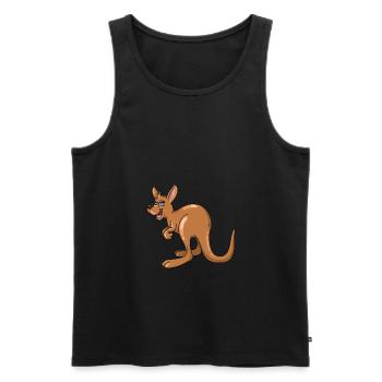 Doux Kangourou marsupial Cartoon Australie - Débardeur bio Premium Homme - noir - Devant - Michal (187cm)