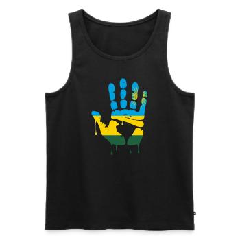 Gib mir Fünf Ruanda - Männer Premium Bio Tank Top - Schwarz - Vorne - AI Model Male 178 light (178cm)