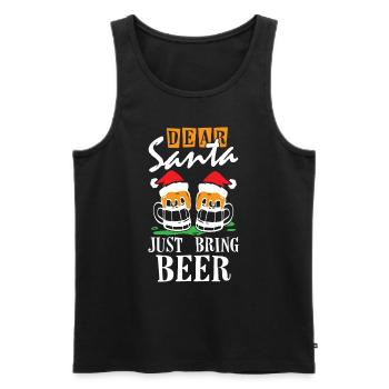 Dear Santa Just Bring Beer - Männer Premium Bio Tank Top - Schwarz - Vorne - Michal (187cm)