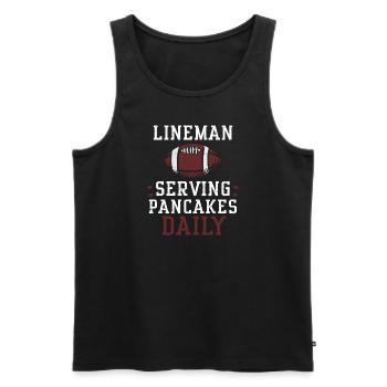 Lineman Serving Pancakes Daily - Männer Premium Bio Tank Top - Schwarz - Vorne - AI Model Male 178 light (178cm)