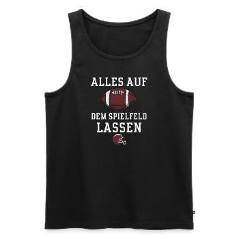 Alles auf dem Spielfeld lassen - Männer Premium Bio Tank Top - Schwarz - Vorne - Michal (187cm)