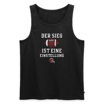 Der Sieg ist eine Einstellung - Männer Premium Bio Tank Top - Schwarz - Vorne - AI Model Male 178 light (178cm)