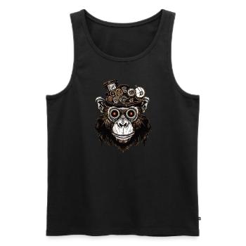 Polygonales Faultier-Porträt - Künstlerisches Tier - Männer Premium Bio Tank Top - Schwarz - Vorne - AI Model Male 178 light (178cm)