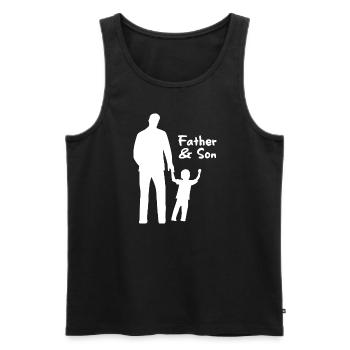 Design de fils de la fête des pères - Débardeur bio Premium Homme - noir - Devant - Michal (187cm)