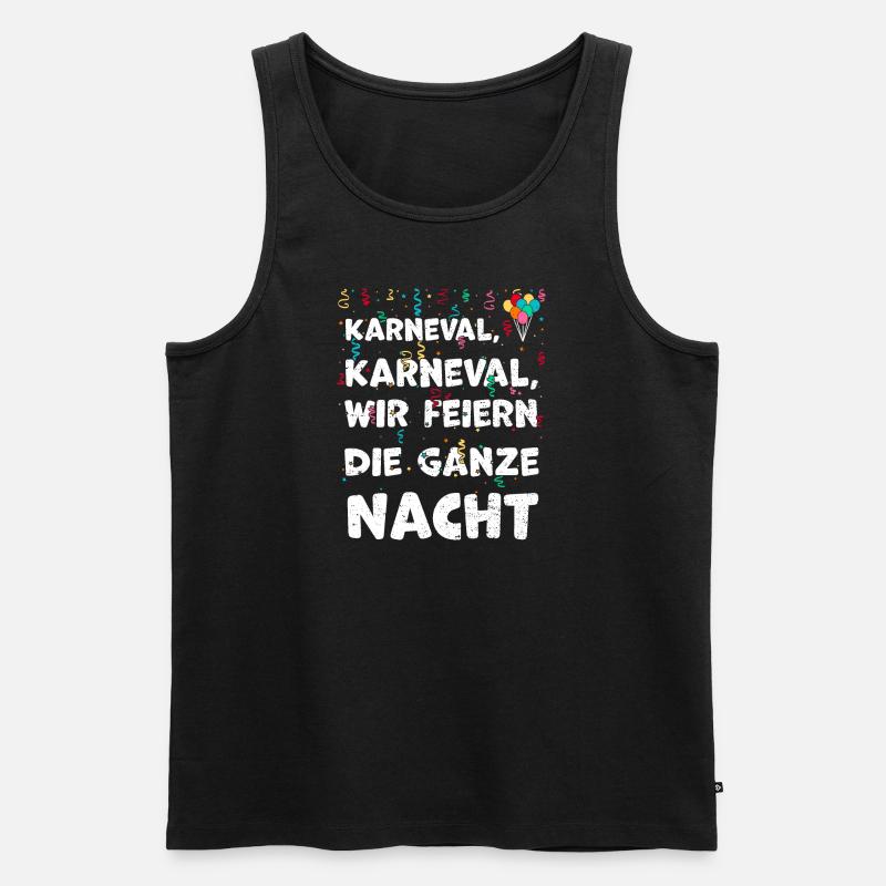 Karneval, Karneval, wir feiern d... - Männer Premium Bio Tank Top - Schwarz