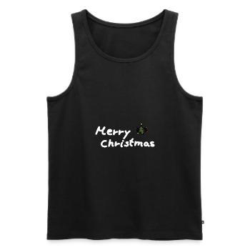 Merry Christmas Weihnachten - Men's Premium Organic Tank Top - black - Front - Michal (187cm)
