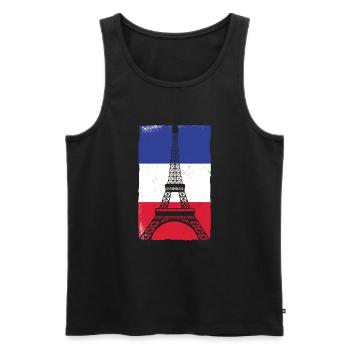 France Paris French Flag - Men's Premium Organic Tank Top - black - Front - Michal (187cm)