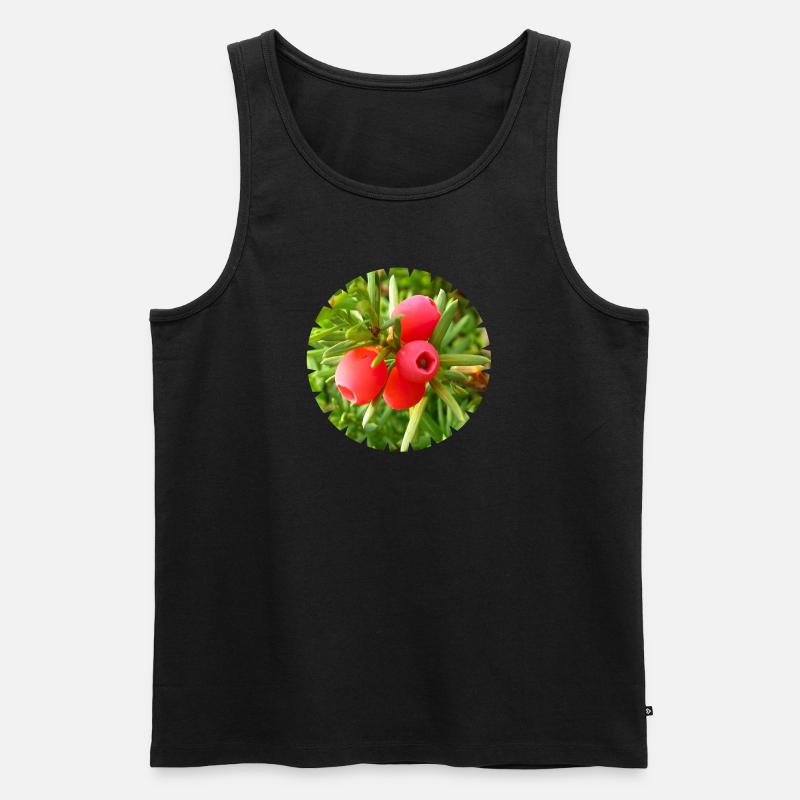 Die Eibe, ein heimischer Nadelbaum - Männer Premium Bio Tank Top - Schwarz