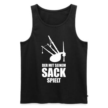 Dudelsack - Männer Premium Bio Tank Top - Schwarz - Vorne - Michal (187cm)