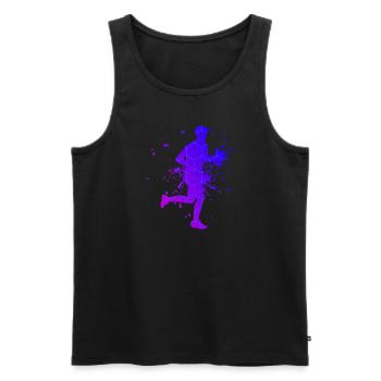 Men's Marathon Cross Country Running - Men's Premium Organic Tank Top - black - Front - AI Model Male 178 light (178cm)