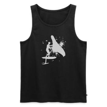wingsurf hydrofoil wingsurfen foilwing Herren - Männer Premium Bio Tank Top - Schwarz - Vorne - Michal (187cm)