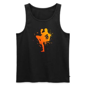 Boxe Kickboxeur Boxe Femmes Kickboxing Hommes - Débardeur bio Premium Homme - noir - Devant - Michal (187cm)