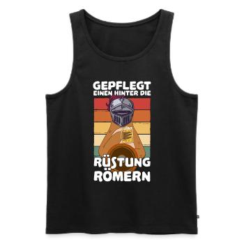 Gepflegt einen hinter die Rüstung römern Saufen - Männer Premium Bio Tank Top - Schwarz - Vorne - Michal (187cm)