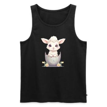 agneau doux en coquille d’œuf - Adorable - Débardeur bio Premium Homme - noir - Devant - AI Model Male 178 light (178cm)
