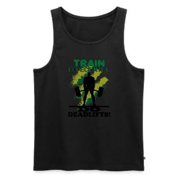 Entraînez-vous efficacement, Entraînez-vous, - Débardeur bio Premium Homme - noir - Devant - AI Model Male 178 light (178cm)
