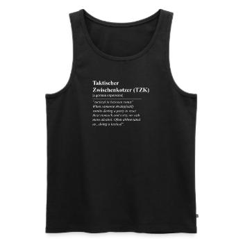 Tactical Interjection Funny Phrase - Men's Premium Organic Tank Top - black - Front - AI Model Male 178 light (178cm)