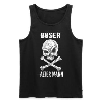 Böser Alter Mann Totenkopf - Männer Premium Bio Tank Top - Schwarz - Vorne - Michal (187cm)