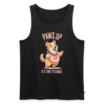 Cute Dancing Dog German Shepherd - Men's Premium Organic Tank Top - black - Front - Michal (187cm)