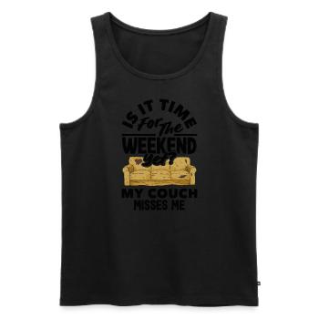 My Couch Misses Me Relaxation - Männer Premium Bio Tank Top - Schwarz - Vorne - AI Model Male 178 light (178cm)