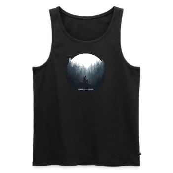 La lecture est ma thérapie – Livres et relaxation - Débardeur bio Premium Homme - noir - Devant - AI Model Male 178 light (178cm)