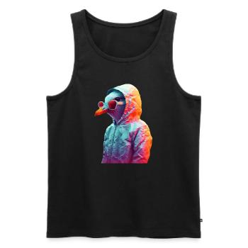 Seagull with sunglasses Colorful Cool seagulls Seabird - Men's Premium Organic Tank Top - black - Front - AI Model Male 178 light (178cm)