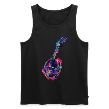 Banjo - Men's Premium Organic Tank Top - black - Front - Michal (187cm)