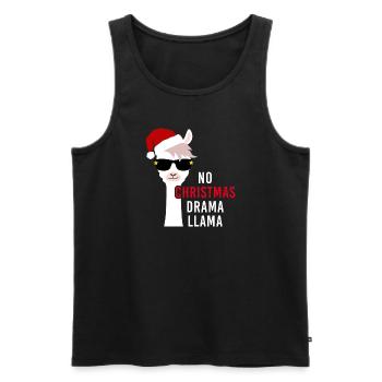 Lama de Noël pas de lama dramatique de Noël lama - Débardeur bio Premium Homme - noir - Devant - AI Model Male 178 light (178cm)
