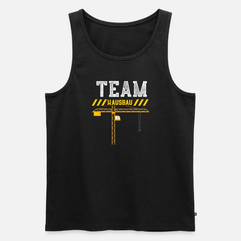 Team Hausbau - Construction Worker - Männer Premium Bio Tank Top - Schwarz