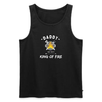 DADDY KING OF FIRE - Men's Premium Organic Tank Top - black - Front - AI Model Male 178 light (178cm)