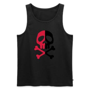 Skull Anarchy Pirate Party Shapes Drawing - Men's Premium Organic Tank Top - black - Front - Michal (187cm)