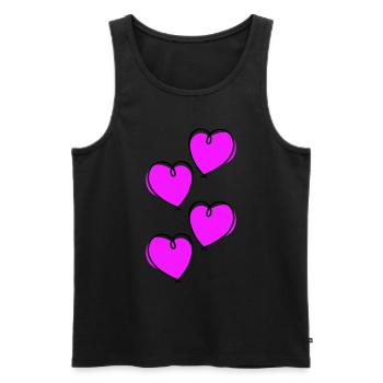 Herzen Love Symbol - Männer Premium Bio Tank Top - Schwarz - Vorne - Michal (187cm)