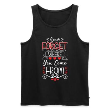 Réunion de famille Fête de famille - Débardeur bio Premium Homme - noir - Devant - AI Model Male 178 light (178cm)